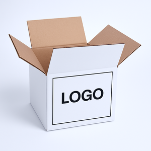 Embalaje de alto rendimiento Caja fuerte de cartón corrugado Logotipo personalizado Cajas móviles Cajas de envío de papel Kraft blanco - Product Image 1