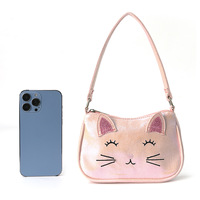 Sac pour enfants design chat mignon mode vente en gros Mini sac à main en cuir PU sac à main pour filles sac à bandoulière dessin animé