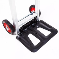 Carretilla Plegable Portátil de Aluminio Personalizable OEM de Dos Ruedas Carrito Industrial para Herramientas con Carga de 100 kg y Ruedas de Goma