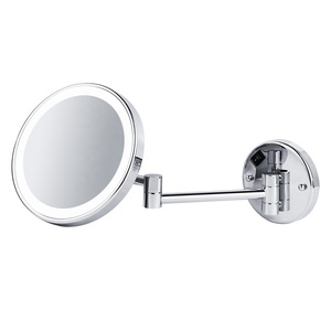 Hotel inodoro baño dos lados balancín extender mate negro redondo LED <span class=keywords><strong>espejo</strong></span> de pared - Product Image 3