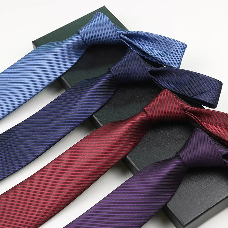 Factory sale 20 colors plain polyester silver wear necktie various neckties china 8cm solid color pinstripes tie for man