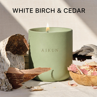 Bougie parfumée artisanale en cire de soja AIKUN dans un pot en céramique pour cadeau, Thanksgiving, Noël, Nouvel An, décoration de la maison