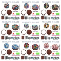Boîte à goûter en bois personnalisée d'usine, boîte à bonbons à peinture de pierres précieuses, boîte organisatrice d'art de pierres précieuses, kit de broderie, kits de mosaïque, outils modernes
