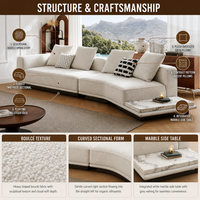 Sofa modular berbentuk L dengan desain alas mengambang, kain minimalis Italia Horizonte, jok kain, OEM, pelapisan khusus.