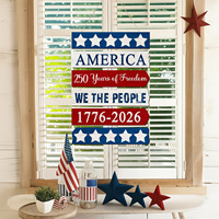 Panneau mural suspendu en bois pour le 250e anniversaire, style rustique, rouge, blanc, bleu, étoiles américaines, décoration murale pour porte d'entrée, porche, maison