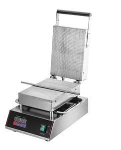 Machine à faire des rouleaux d'œufs électriques commerciale en acier inoxydable avec contrôle numérique de la température, pour faire des cornets de crème glacée - Product Image 1