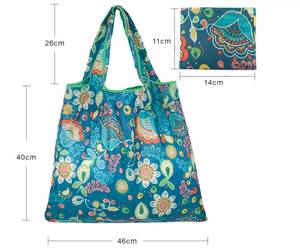 Custom Promotion Lightweight Polyester Folding Tote <b>Bag</b> <b>Long</b> Handle Eco-friendly Reusable Expandable Shopping <b>Bag</b> Washable - Product Image 4
