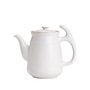 Tetera de cerámica elegante blanca de gran capacidad con tapa para preparar té de hierbas y hervir agua - Product Image 5