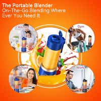 Extracteur de Jus et Mixeur Électrique Portable Mini Sans Fil Rechargeable USB pour Smoothies et Jus de Fruits