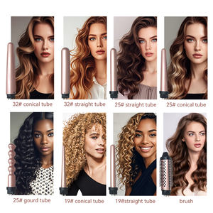 プロ用8-in-1セラミックヘアカーラーワンドセットLEDインジケーター取り外し可能バレル多機能カーリングアイロン - Product Image 6