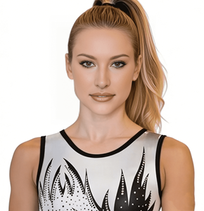 Оптовая продажа: черно-белый гимнастический купальник Vennystyle без рукавов с узором орла, эластичный, для выступлений, для женщин - Product Image 5