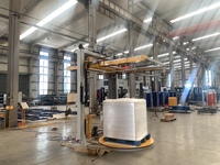 Machine d'emballage de palettes avec distributeur de feuilles supérieures