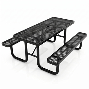 <span class=keywords><strong>Tavolo</strong></span> da Pranzo Quadrato in Metallo Espanso per Esterni, Set di Mobili da Giardino, <span class=keywords><strong>Tavolo</strong></span> da Caffè <span class=keywords><strong>Esterno</strong></span> in <span class=keywords><strong>Acciaio</strong></span> con Panca - Product Image 5