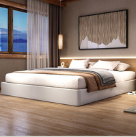 Ensemble de lit de chambre moderne convertible et réglable sur mesure, avec sommier plateforme en bois massif, taille King, idéal pour appartement et petite maison