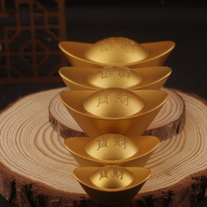 Ornements décoratifs en alliage imitation lingot d'or, lot multi-pièces, décoration de table pour la maison, Nouvel An chinois, vente en gros - Product Image 3