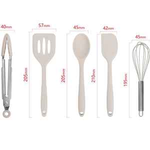 Set of Five Convenient Food-Grade Silicone Baking Utensils <strong>Mini</strong> Spatula <strong>Tongs</strong> Egg Beater for Bakeware Set Kitchenaid Utensil - Product Image 6