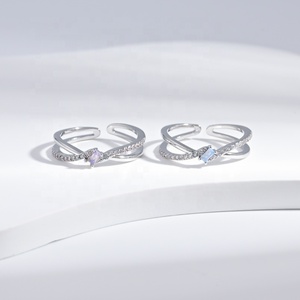 wholesale plata 925 sterling <b>silver</b> <b>opal</b> Minimalist <b>ring</b> summer Everyday Wear cheap lady Gemstone adjustable natural stone <b>rings</b> - Product Image 4