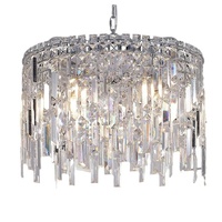 Lustre rond moderne de luxe en fer argenté de 24 pouces avec pompons et cristaux, personnalisable pour salon, villa, hall d'hôtel