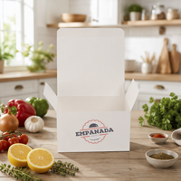 Boîte d'emballage personnalisée écologique pour conteneurs alimentaires, idéale pour les empanadas, les snacks surgelés et les plats à emporter