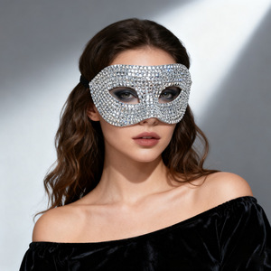 Máscara de Cabeza de Zorro Completamente Decorada con Diamantes, Máscara de Fiesta de Plástico, Linda, para Eventos y Disfraces - Product Image 4