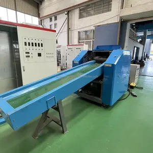 Hot Plastic PA66 Nylon Doek Pp Raffia Schroot Fiber Visnet Recycling Verpletterende Horizontale Cutter Machine