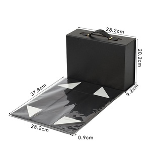 High-End Portable One-Piece Folding <b>Box</b> with Magnetic Closure, and Leather Handle for <b>Gift</b> Packaging - Product Image 6