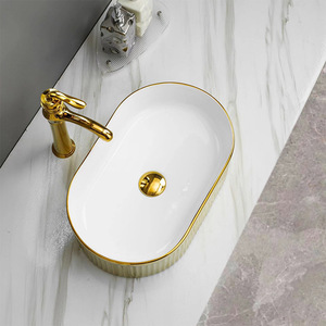 Khách Sạn Bộ Sưu Tập Sang Trọng Duy Nhất Lưu Vực Ban Công Chậu Rửa Truy Cập Nghệ Thuật Hiện Đại Hình Bầu Dục Bồn Rửa Với Màu Men Cho Phòng Tắm Truy Cập - Product Image 4