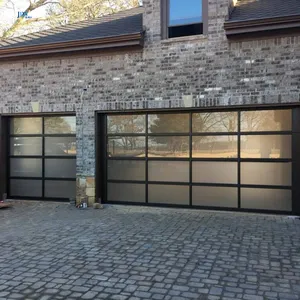 American Heavy Duty Full View Garage Door Modern Automatic Glass Commercial Garage Door