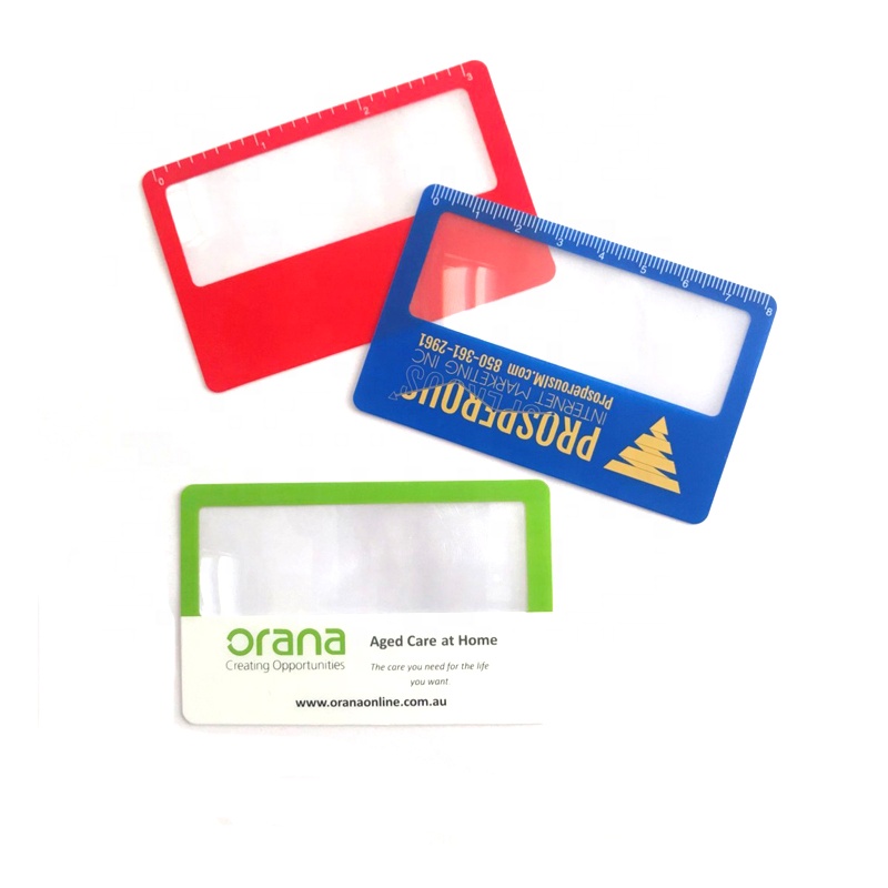 Cheap Promotional 3.0X Magnification Card Size Flexible PVC Reading Magnifier
