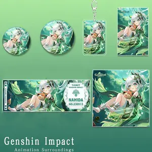 6ชิ้นเกมการ์ตูน<span class=keywords><strong>Genshin</strong></span> <span class=keywords><strong>Impact</strong></span>ชุดของขวัญ<span class=keywords><strong>Nahida</strong></span>คอลเลกชันของเล่นพวงกุญแจเลเซอร์ป้ายLomoการ์ดโปสการ์ดเลเซอร์การ์ดของขวัญ - Product Image 2