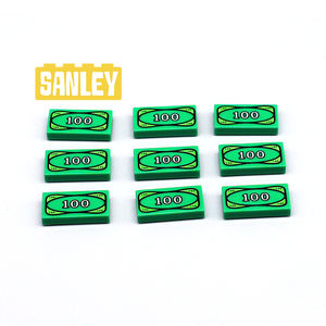 Sıcak satmak 100 adet/torba para dolar nakit tuğla Mini şekil aksesuarları baskılı 1x2 kiremit yapı taşı oyuncak - Product Image 1