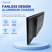 PC Panel Industri 23,6 Inci Intel J1900 Quad Core 1920x1080 16:9 Depan IP65 Tanpa Kipas PCAP Touch 2xCOM LAN