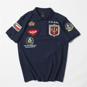 2024 été Vintage American Air <span class=keywords><strong>Force</strong></span> <span class=keywords><strong>One</strong></span> pour Polo Antique brodé à manches courtes T-Shirt solide tricoté pour étranger - Product Image 4