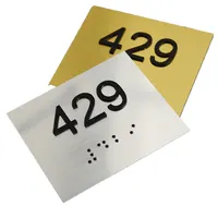ORLANTOカスタマイズされた壁掛け真鍮アルミニウム高級部屋番号点字看板ADAサインドアプレート