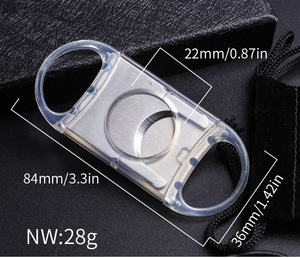 Coupe-cigares en plastique et acier inoxydable de 22 mm de diamètre de coupe, vente en gros |   Lame de guillotine double portable en vrac YunAng OEM - Product Image 6