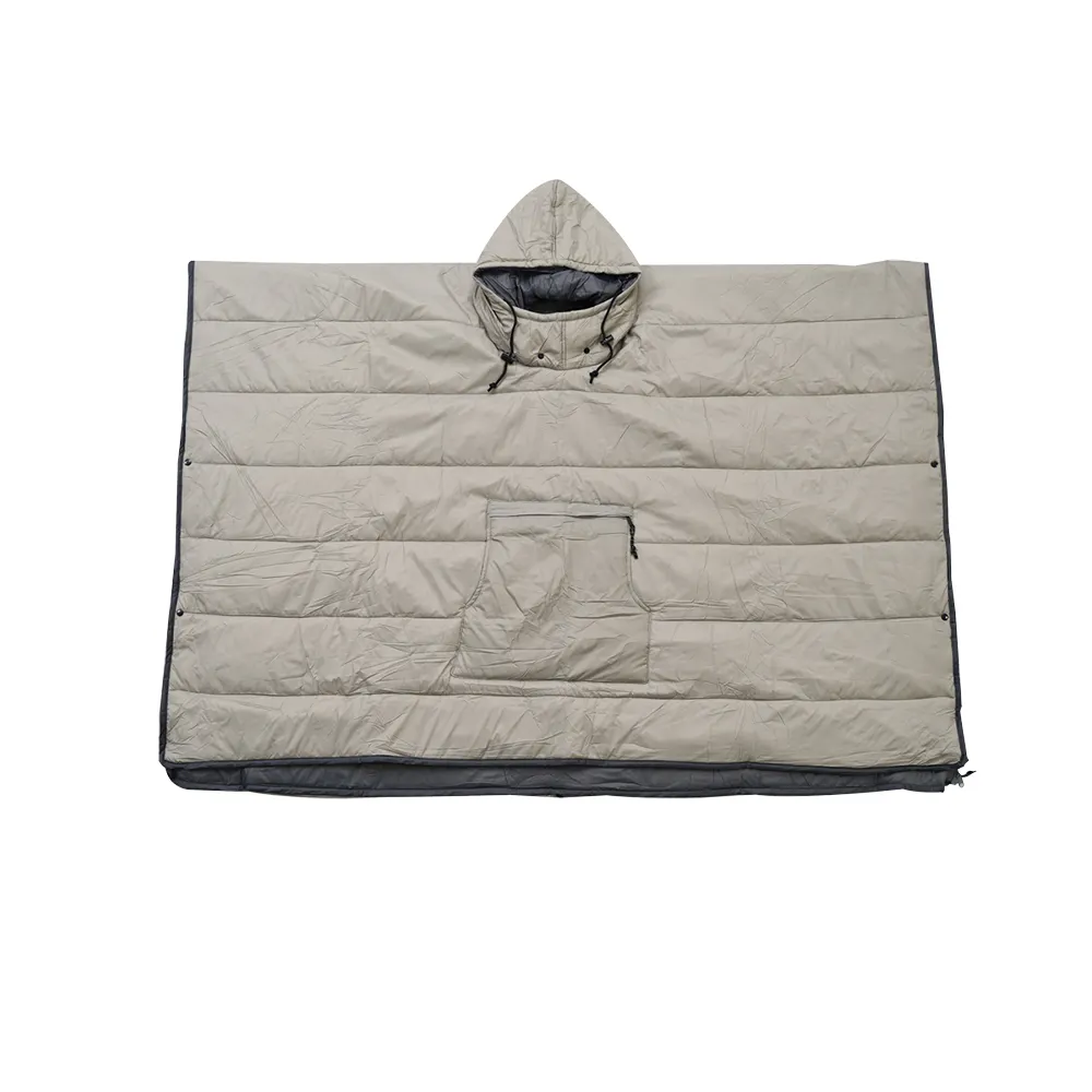 पहनने योग्य हूडि कंबल प्रीमियम के साथ डेरा डाले हुए स्लीपिंग बैग सर्दियों आउटडोर बरसती केप सामान बोरी
