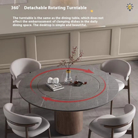 Combinaison de chaises de table à manger rétro en noyer de style italien Table tournante en bois faite à la main et bois de frêne pour usage domestique
