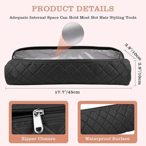 Bolsa Organizadora de Herramientas para el Cabello Resistente al Calor, Portátil, para Viajes, Bolsa de Almacenamiento Grande para Rizadores de Pelo - Product Image 3