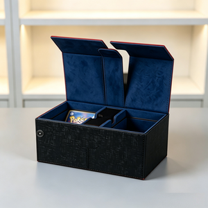Boîte de rangement double couche personnalisée en gros avec porte-dés en PU pour cartes de jeux TCG - Product Image 2