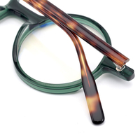 Lunettes de vue rondes classiques rétro en acétate solide avec monture de lunettes