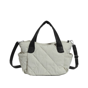 Trendy <b>Outdoor</b> Travel Quilted Puffer Tote <b>Bag</b> for Women Multi-Functional Large Handbag with Long Strap - Product Image 3