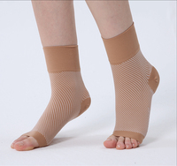 Chaussettes de compression unisexes à bout semi-ouvert avec soutien de la cheville et protection sportive