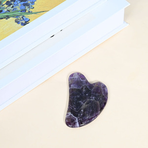Cristal d'améthyste Gua Sha 2026 : Cristaux et pierres précieuses d'améthyste, forme <span class=keywords><strong>de</strong></span> cœur, outil <span class=keywords><strong>de</strong></span> lifting du visage en cristal Gua Sha, pierre pour les <span class=keywords><strong>bienfaits</strong></span> <span class=keywords><strong>de</strong></span> la peau - Product Image 6