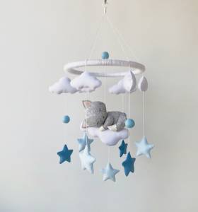 Mobile à suspendre pour bébé, jouet bébé, style boho, nordique, animaux, chaton, chat, chaton, nouveau-né, décoration musicale pour enfants, berceau - Product Image 1