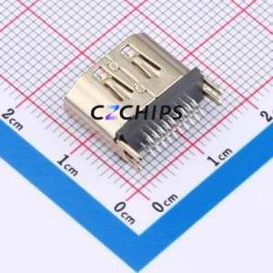 HYCW37-HDMIA19-160B HDMI Connector Through hole Component (THT) Connector HDMI-A Female 19P Clamp Plate - Product Image 2
