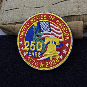 <span class=keywords><strong>Patch</strong></span> brodé commémoratif du 250e anniversaire avec fixation auto-agrippante aux États-Unis - Product Image 6