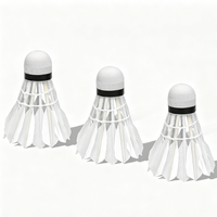 Raquette de badminton hybride écologique, durable, légère, professionnelle, de niveau tournoi, tête en liège sandwich 2 couches, plumes de canard de classe A, droite