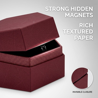 Boîte hexagonale de luxe pour bijoux, emballage rigide personnalisé, design unique et élégant