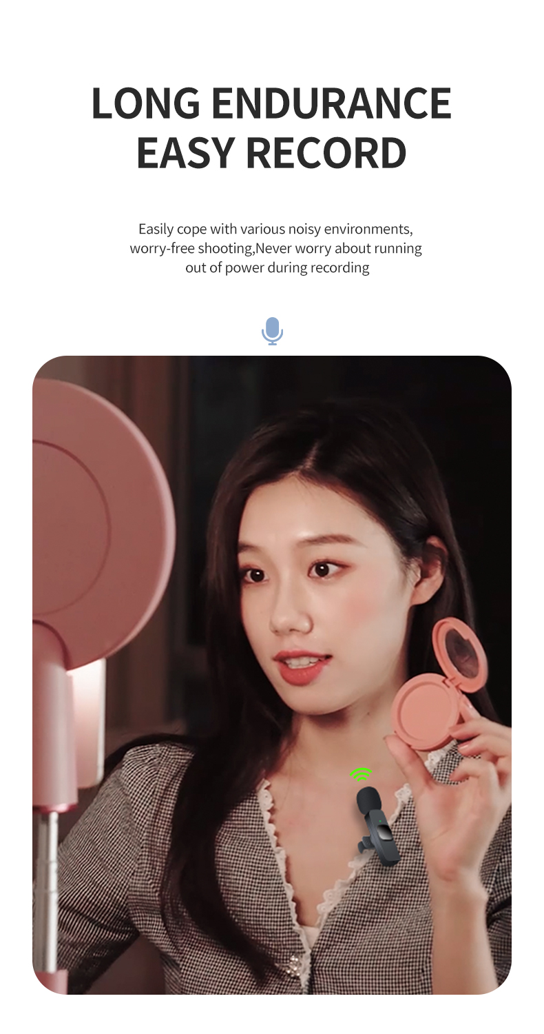 Mini 2Pack Wireless Lapel Microphone Live Stream Type C Phone Wireless Microphone