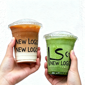 แก้ว PET แบบผนังเดียว ขนาด 9, 12, 16, 24 ออนซ์ พร้อมฝาปิด สำหรับกาแฟเย็น น้ำผลไม้ เครื่องดื่มเย็น และสมูทตี้  รับทำโลโก้ตามสั่ง - Product Image 5
